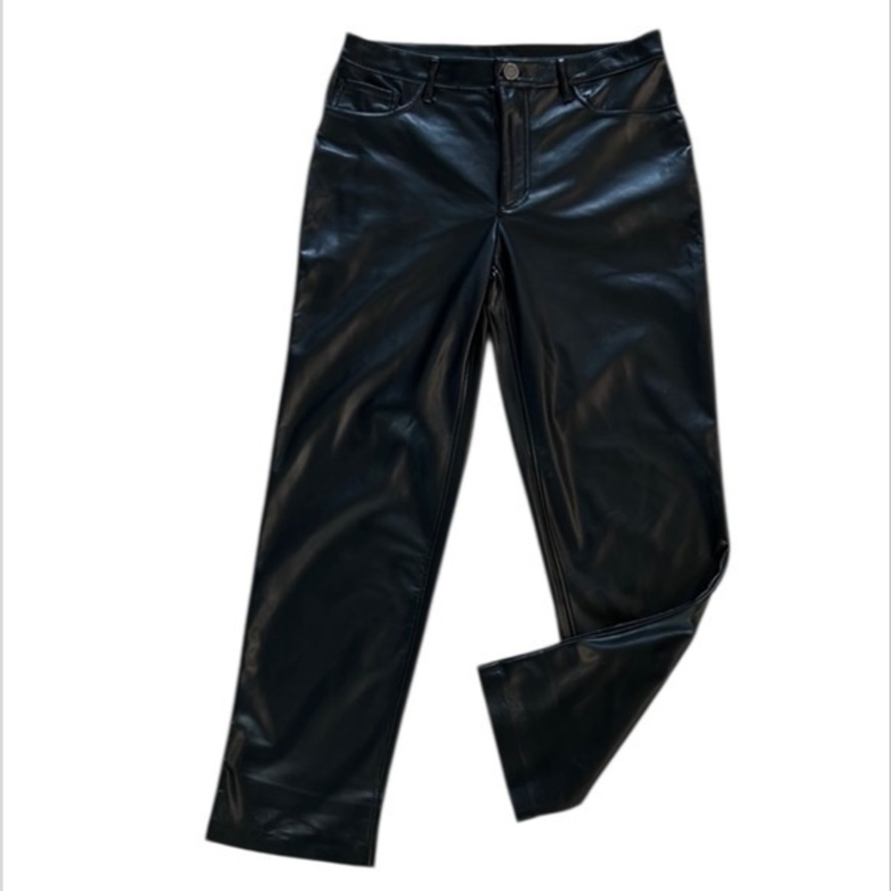 Joie Vegan Leather black pants straight leg size 6